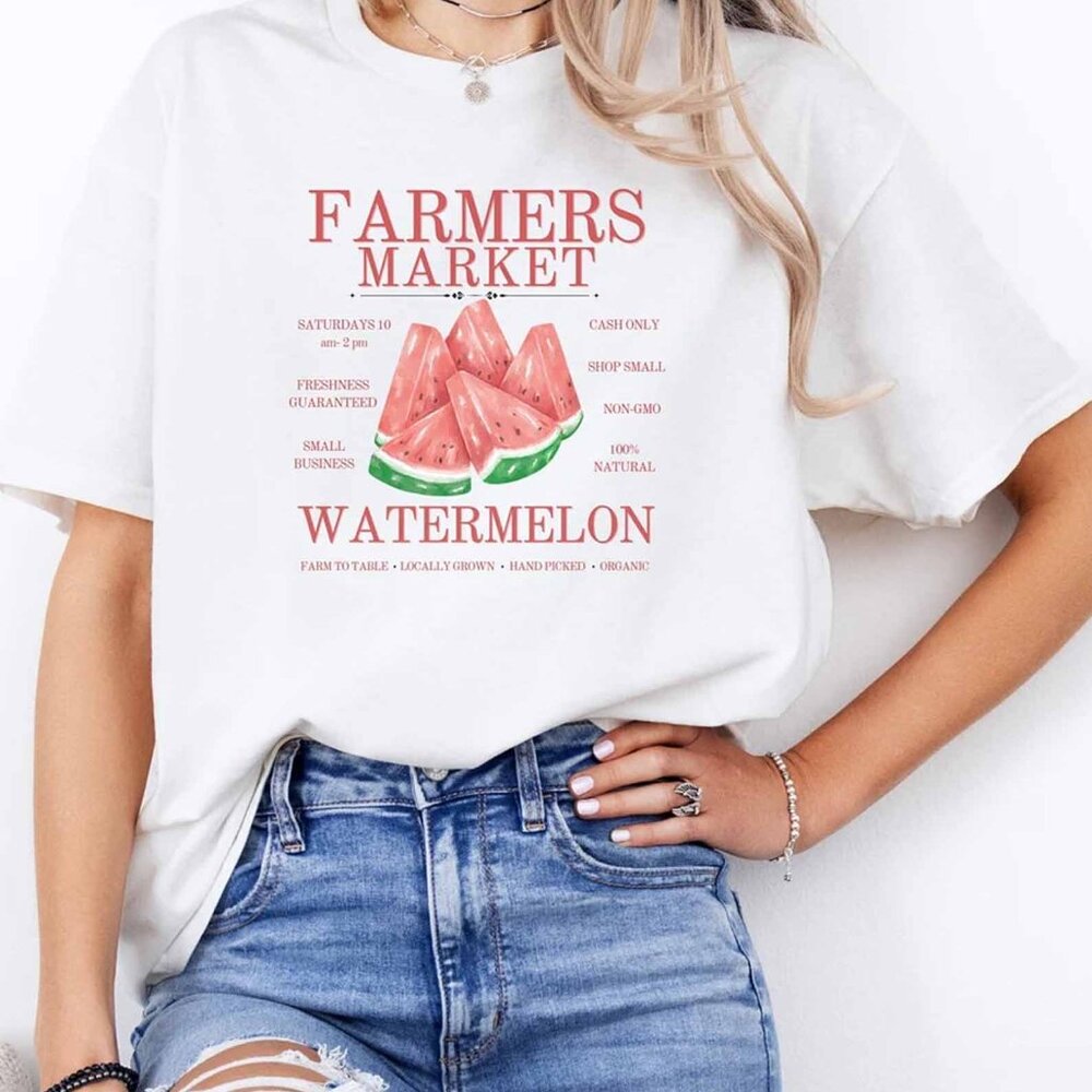 Watermelon Shirt Farmers Market Watermelon Fruit Shirt Aesthetic Summer Shirt